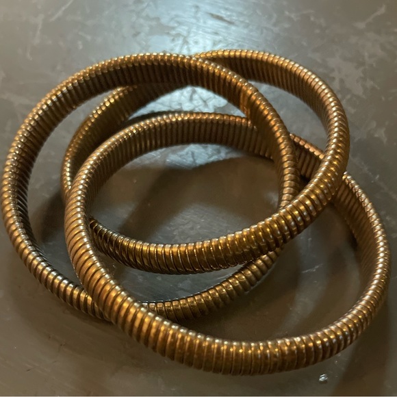 Gold Bronze Coil Bracelets - Picture 1 of 2
